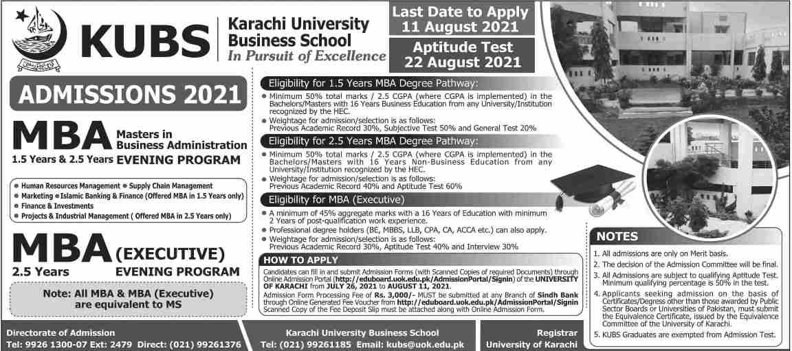 University Of Karachi Announced Admissions Talabilm