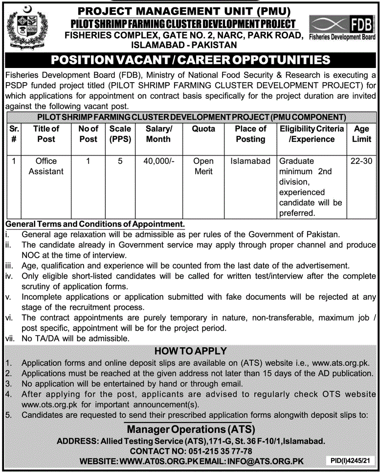 office-assistant-jobs-in-ministry-of-national-food-security-and