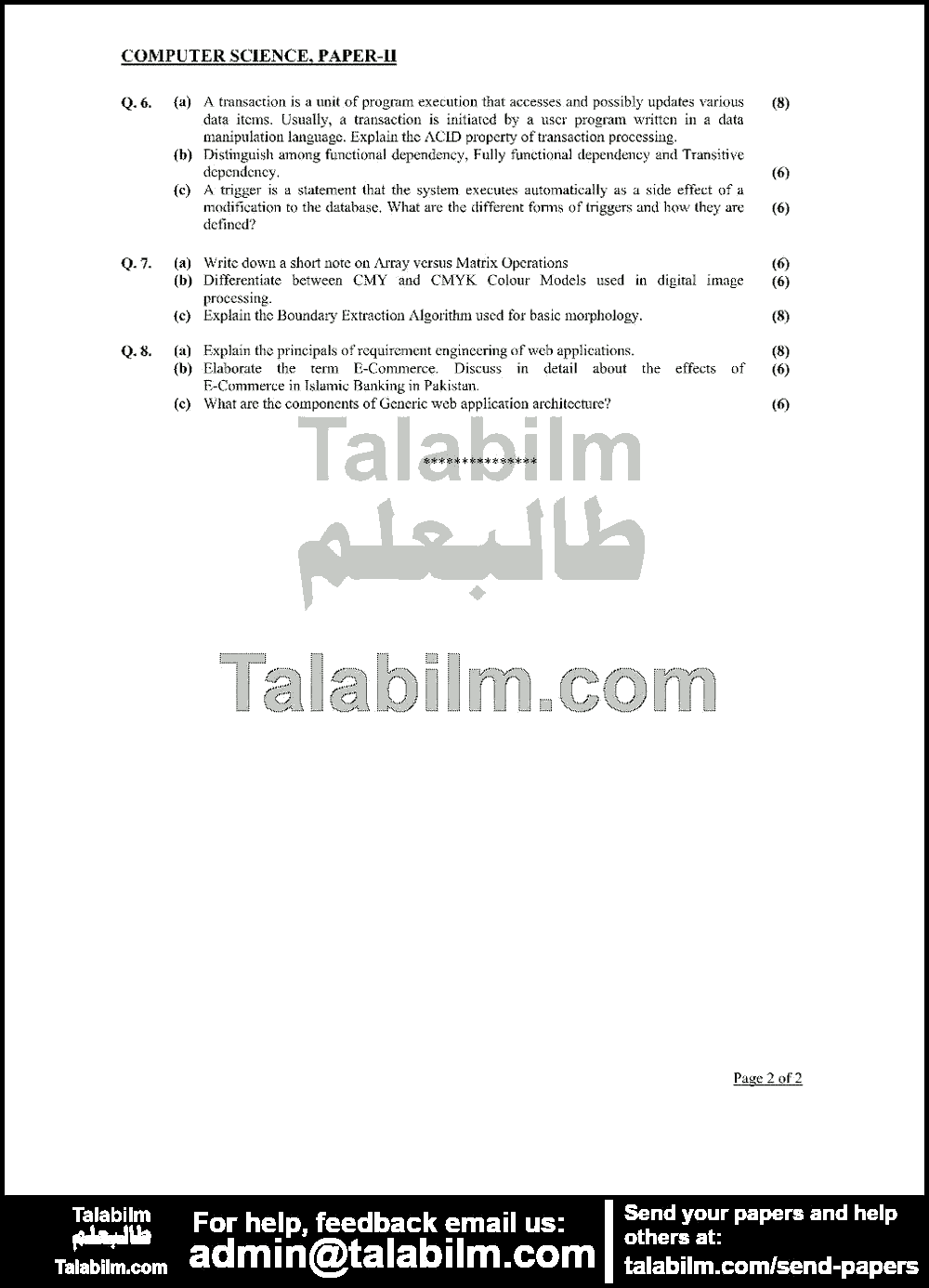 Computer Science 0 past paper for 2016 Page No. 4