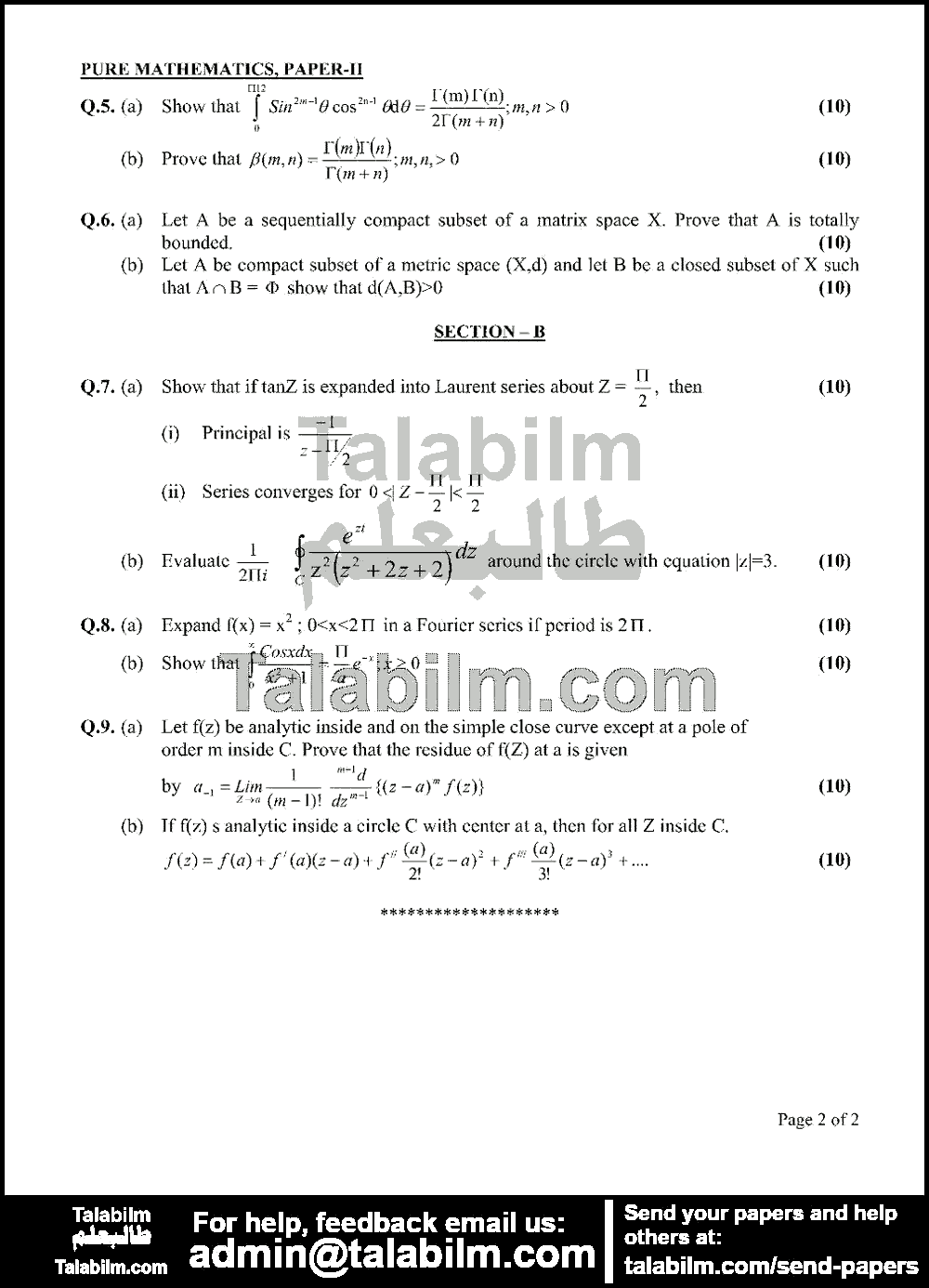 Pure Mathematics 0 past paper for 2010 Page No. 3