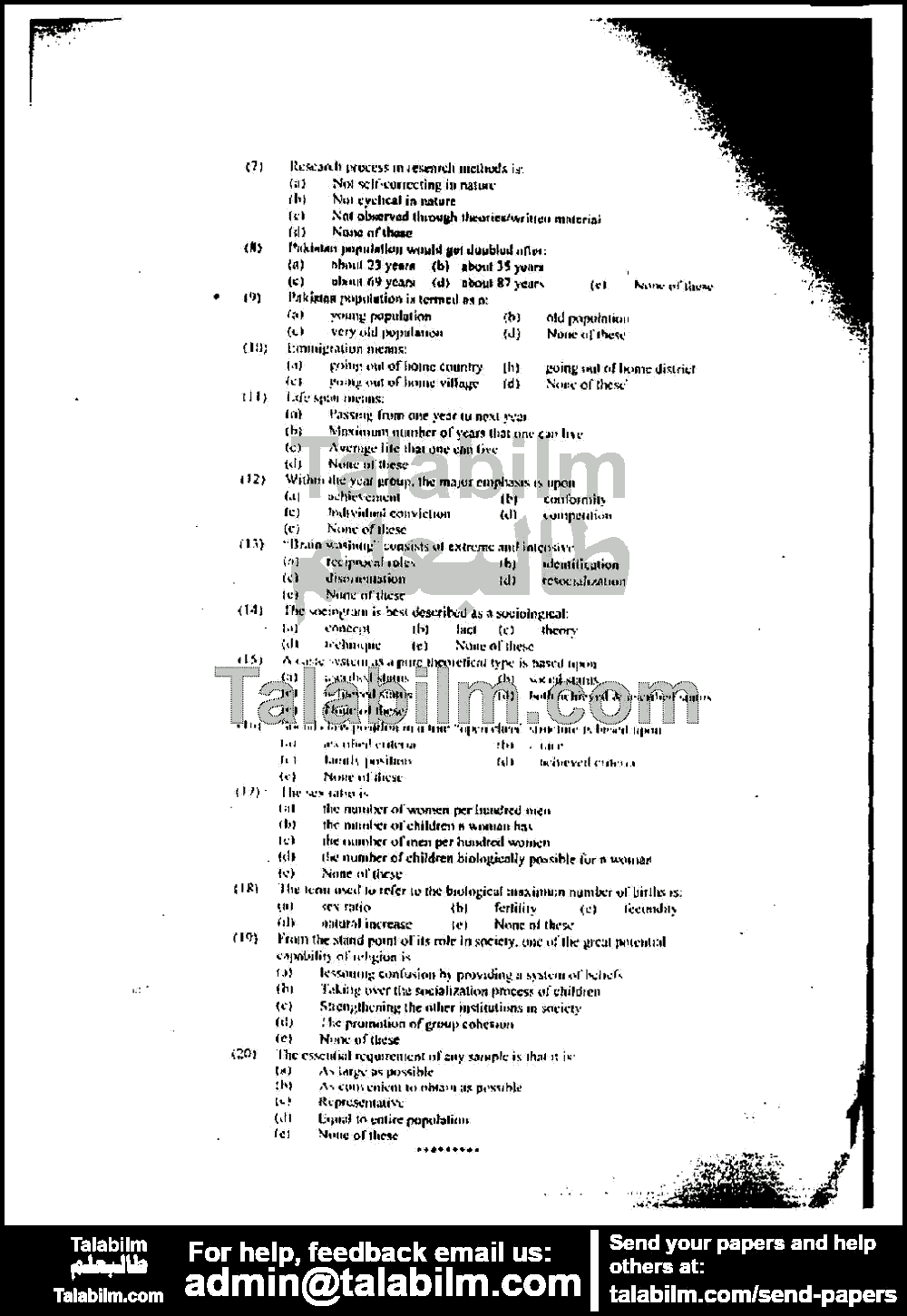 Sociology 0 past paper for 2002 Page No. 2