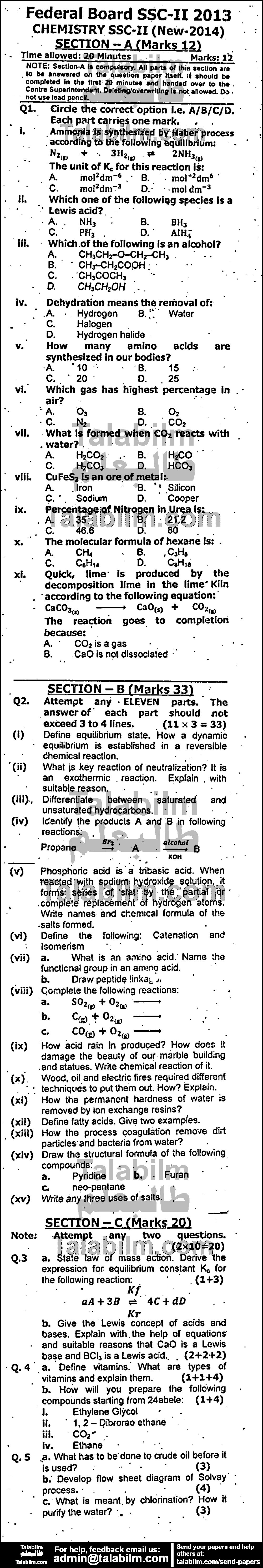 Chemistry 0 past paper for 2013 Group-I