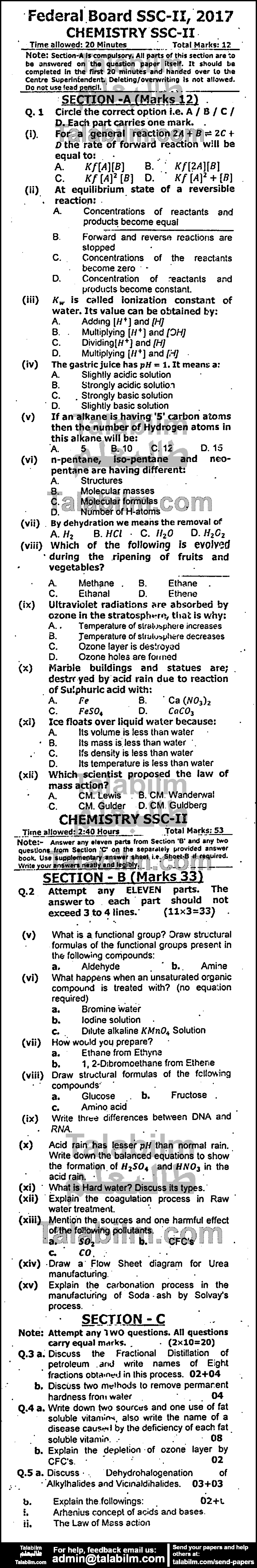 Chemistry 0 past paper for 2017 Group-I