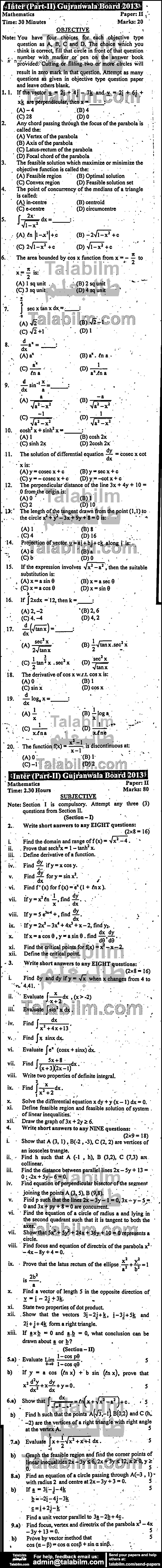 Math 0 past paper for Group-I 2013