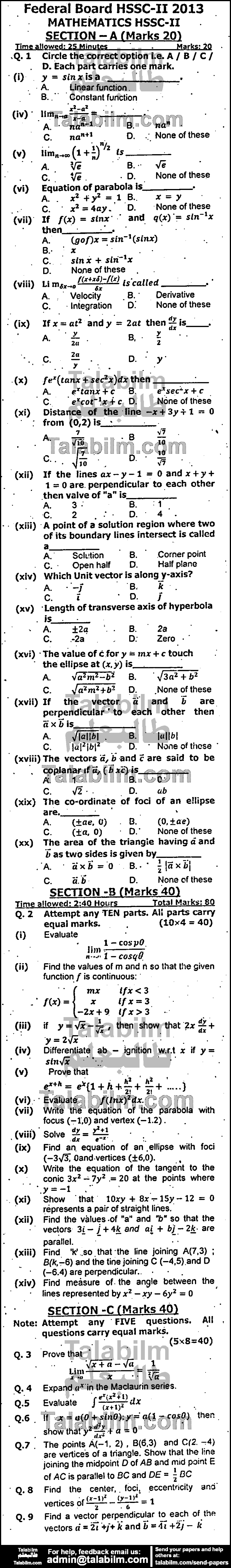 Math 0 past paper for Group-I 2013