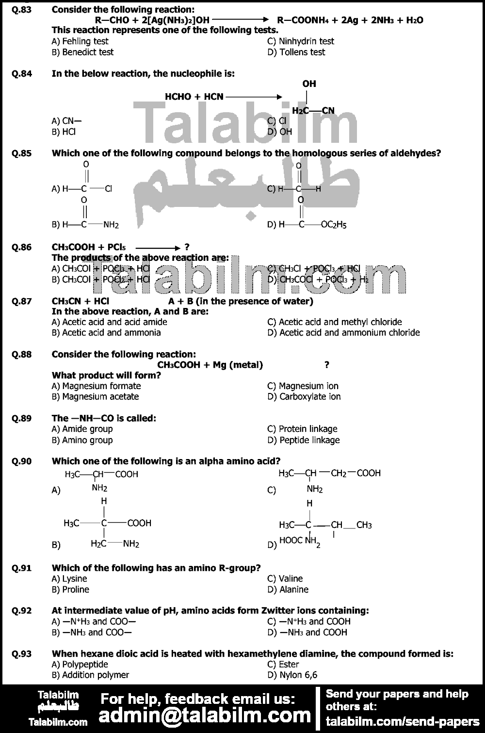 UHS MDCAT 0 past paper for Chemistry 2011 Page No. 4
