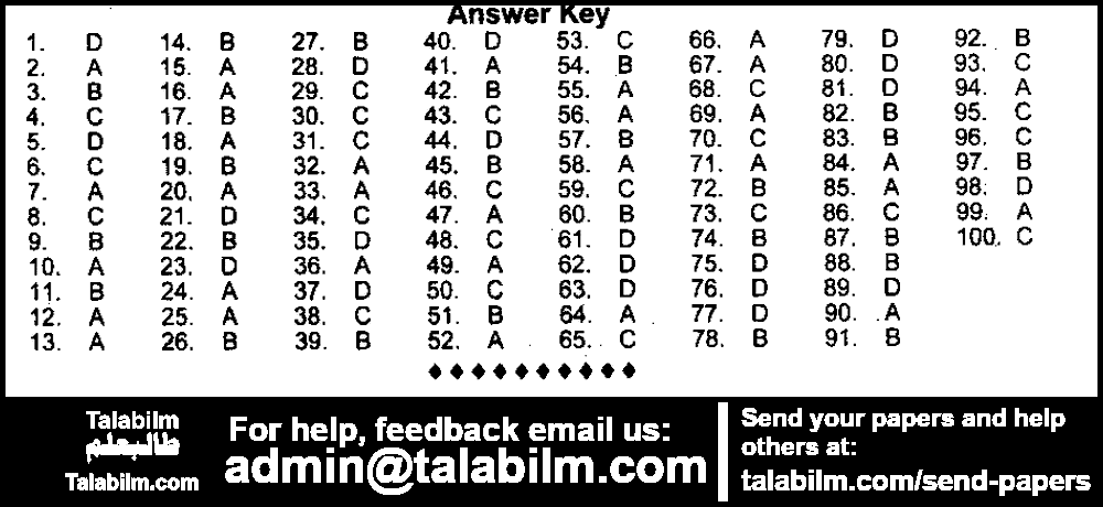 Assistant 0 past paper for 2016 Key