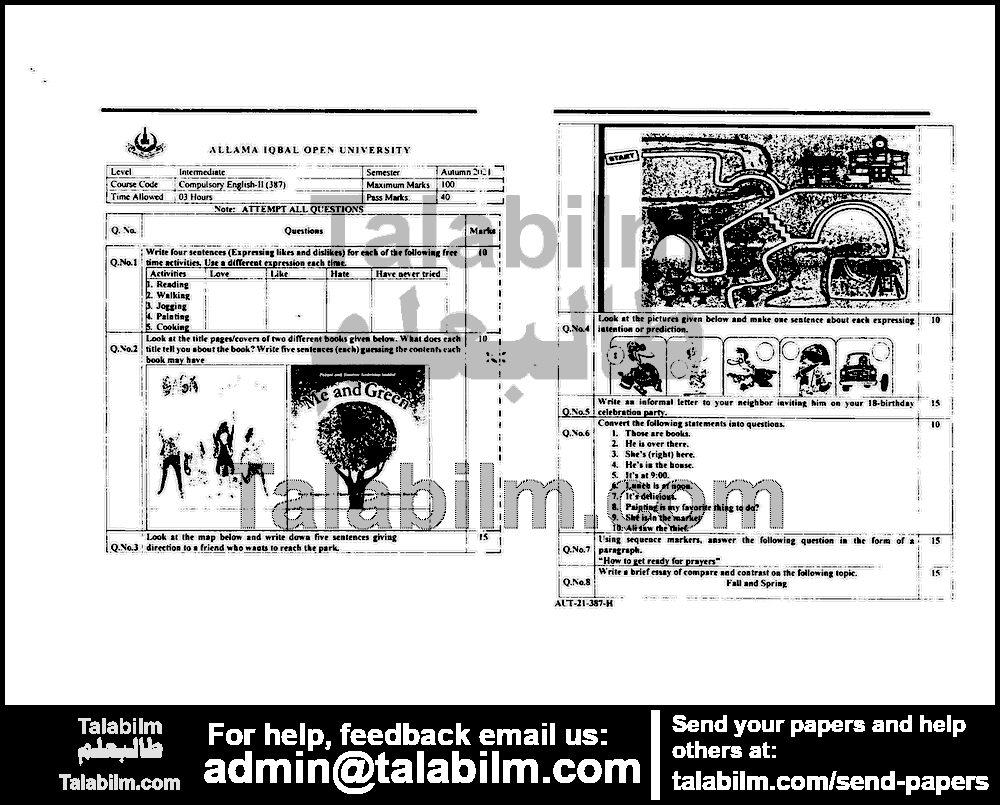 Compulsory English-II 387 past paper for Autumn 2021 Page No. 6